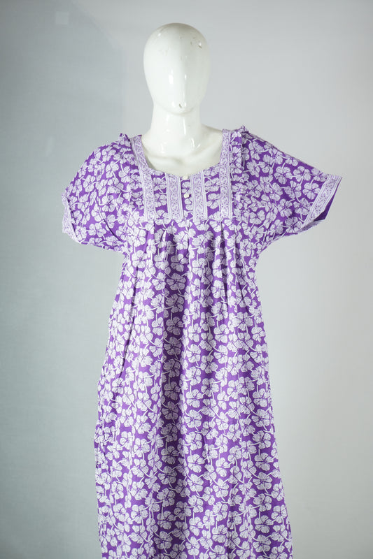 Button cotton nighty