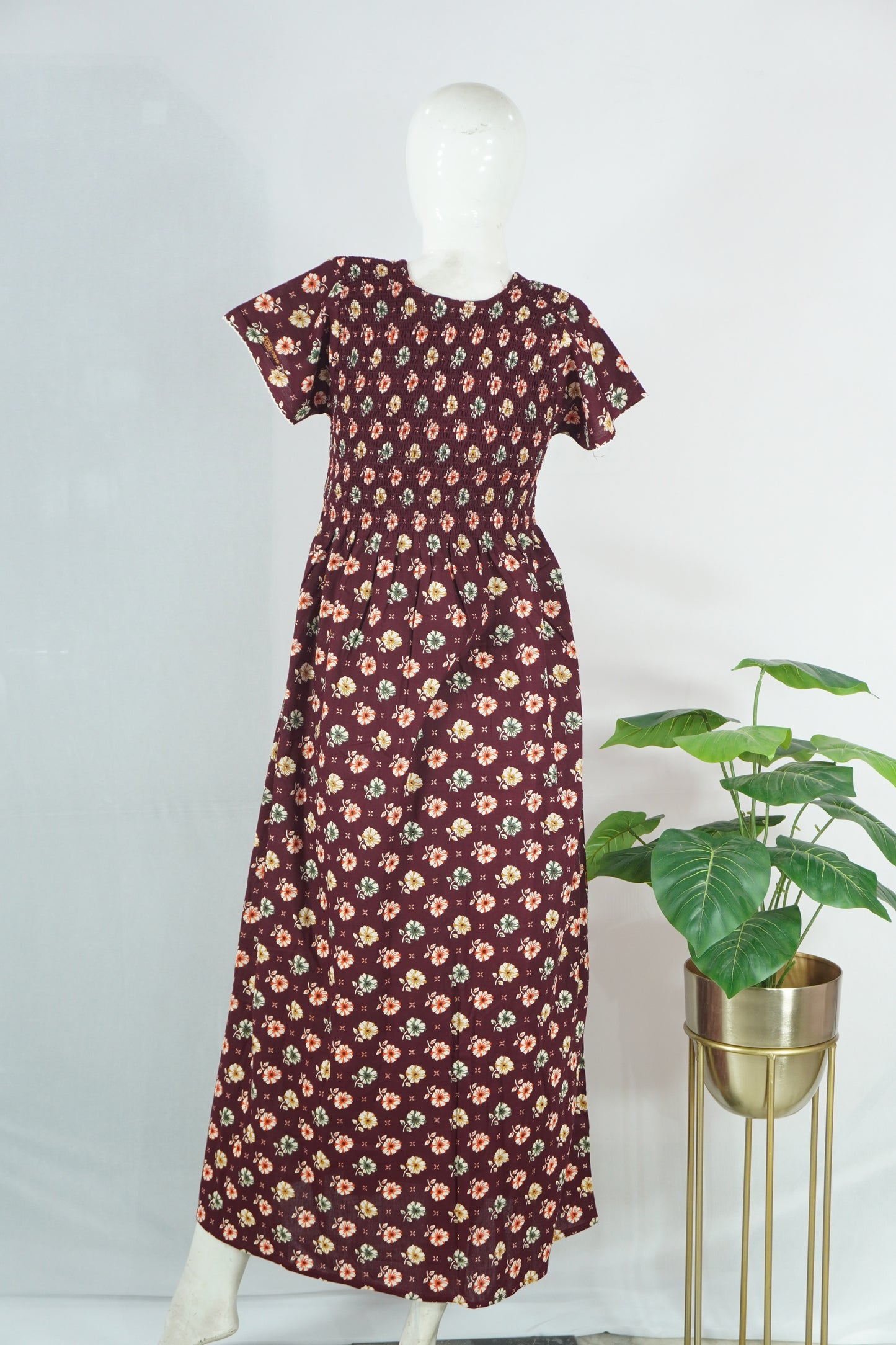 Smocking Cotton nighty