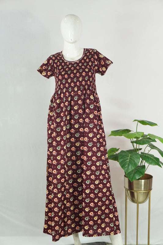 Smocking Cotton nighty